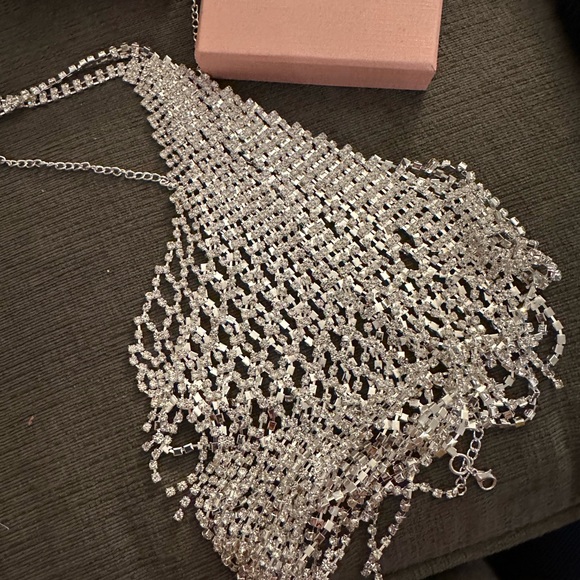 Elegant Silver Rhinestone Bra - Picture 2 of 7